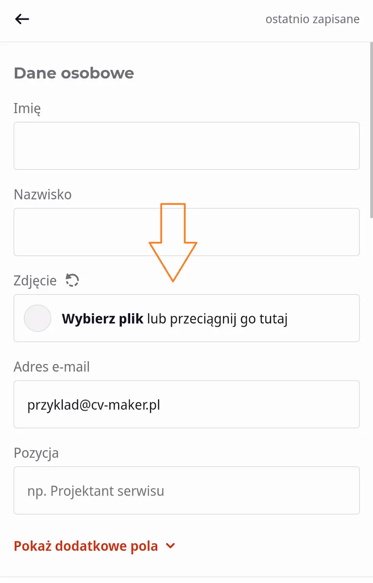 ### Krok 4: Dodaj zdjęcie do CV