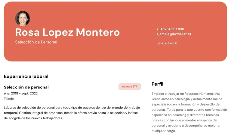 perfil profesional recursos humanos ejemplo