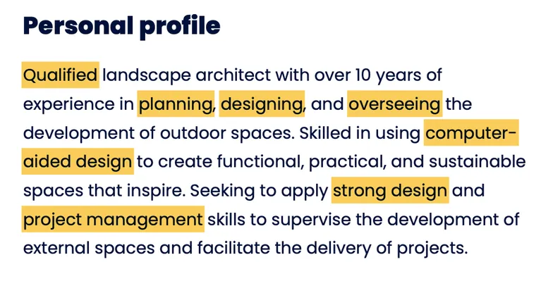 ATS-friendly  Architect CV example