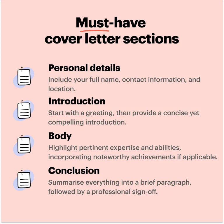 Ui/UX must-have cover letter sections