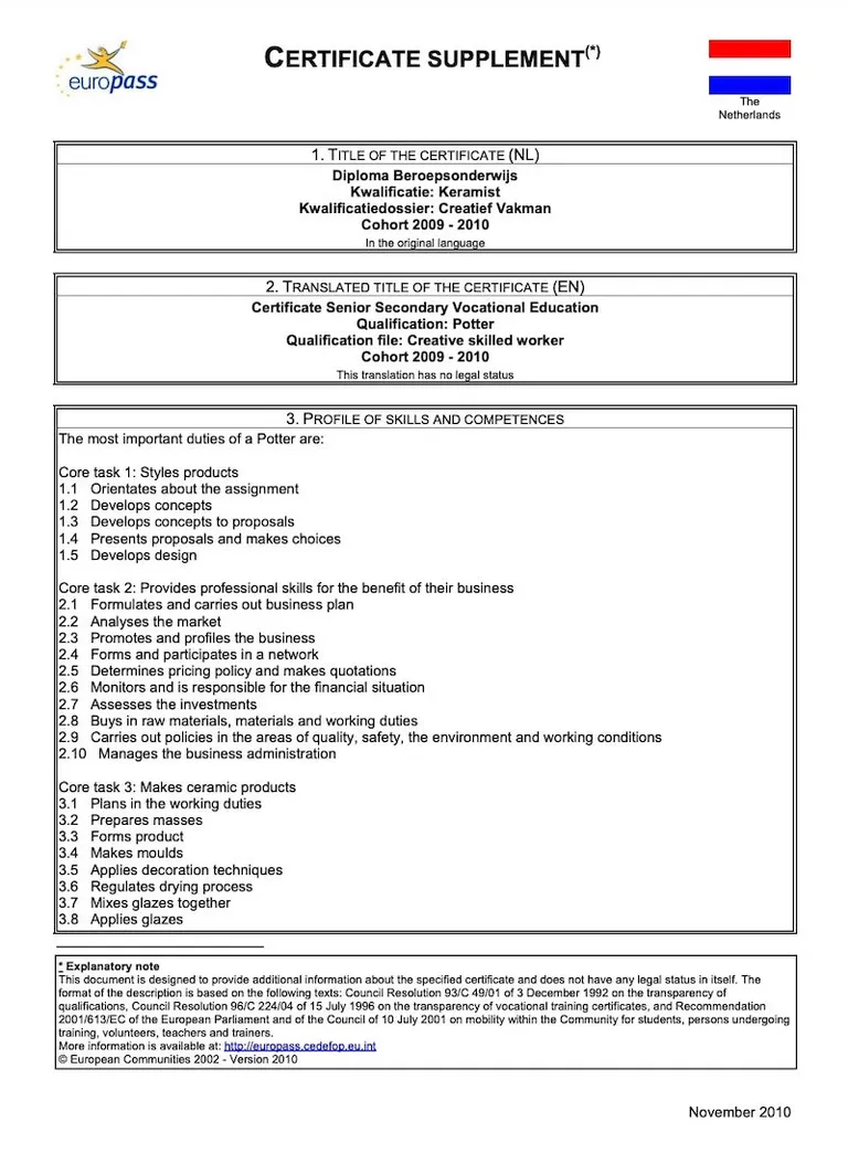 Certificaatsupplement