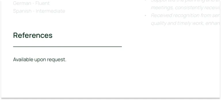 Sales assistant CV references