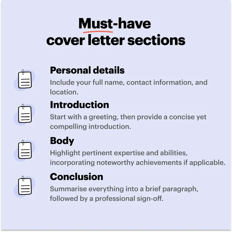 nanny cover letter must have sections