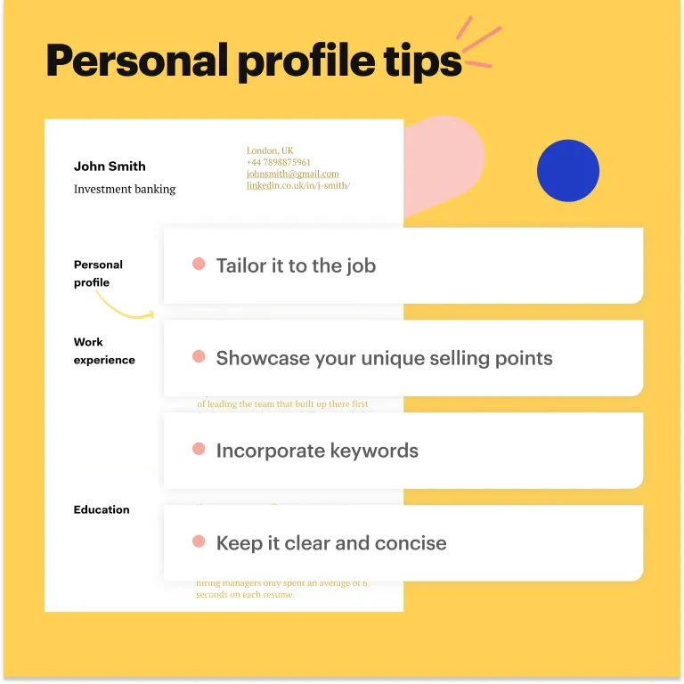 Personal statement for investment banking CV