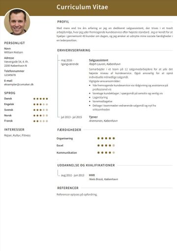 CV eksempel butik
