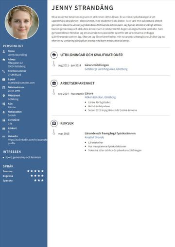 CV exempel – Lärare