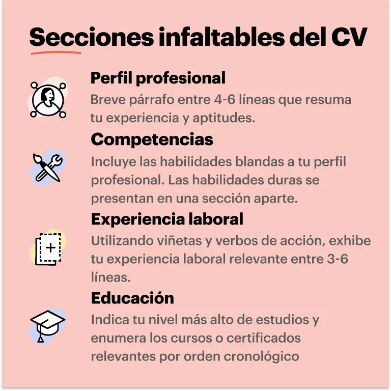 secciones infaltables del CV