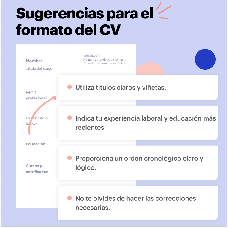 sugerencias para el formato del CV
