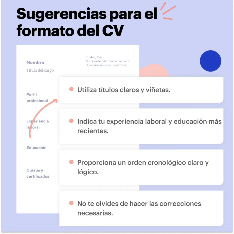 sugerencias para el formato del CV