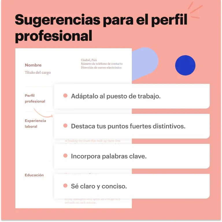 sugerencias para el perfil profesional