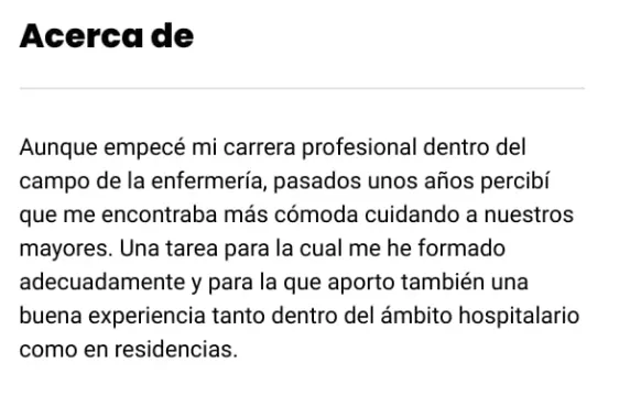 perfil profesional de cuidadora de personas mayores