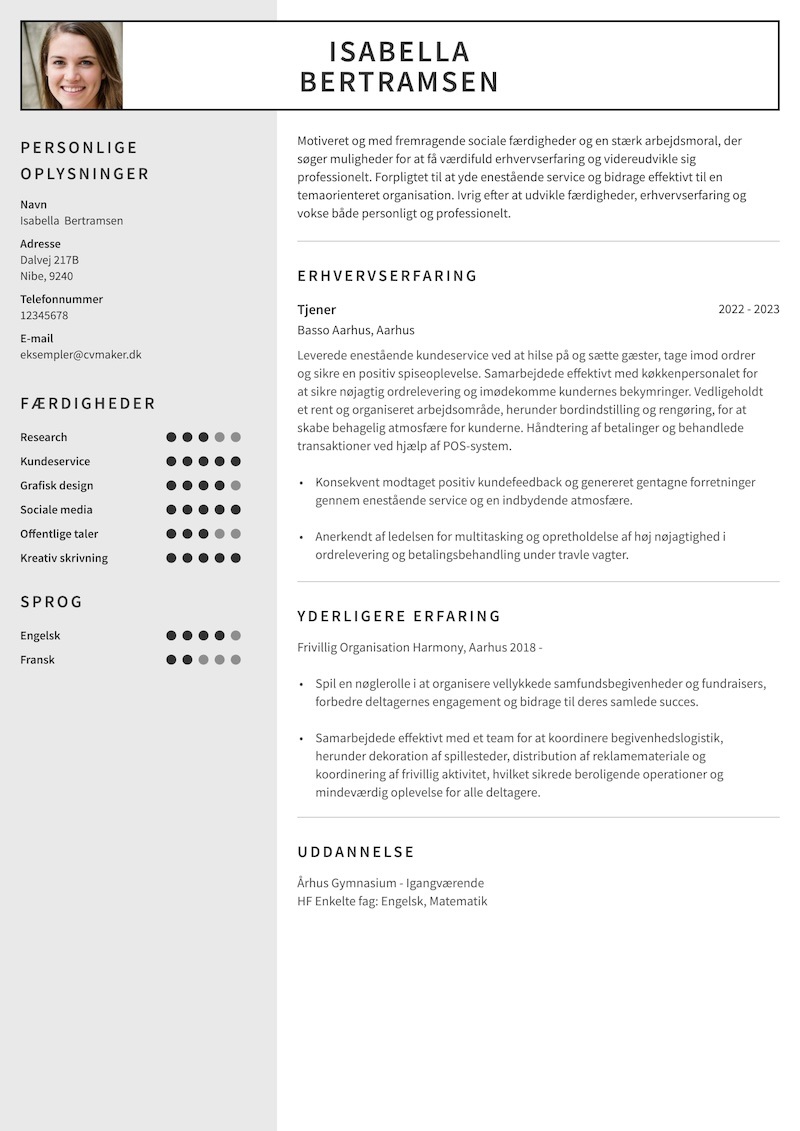 CV Eksempel Uden Erfaring - Ny karriere