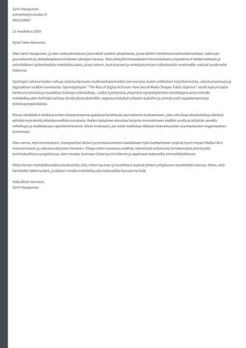 Hairdresser CV example