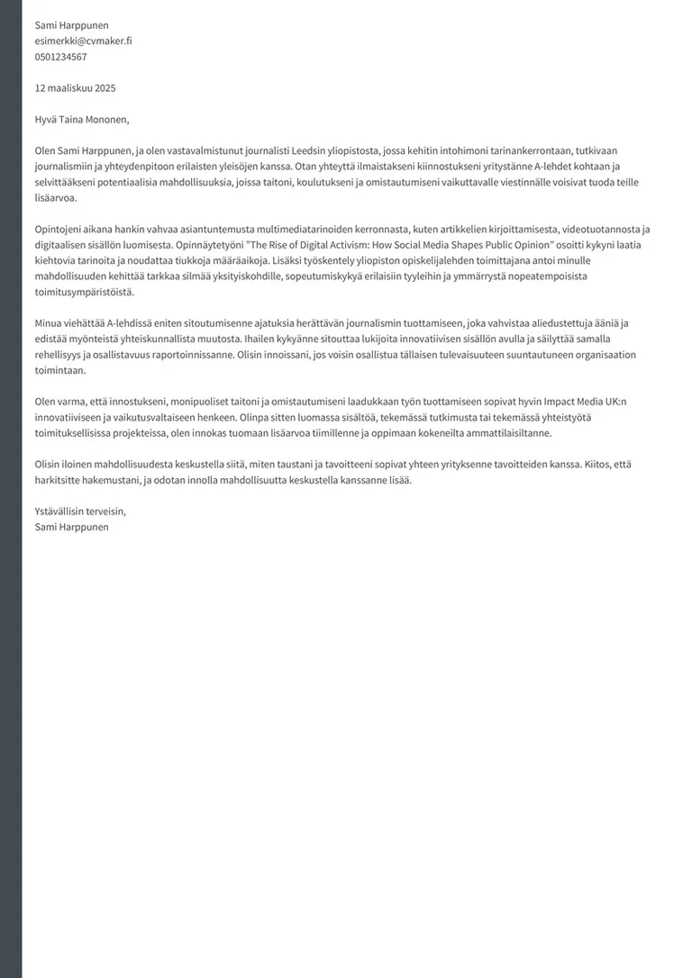 Hairdresser CV example