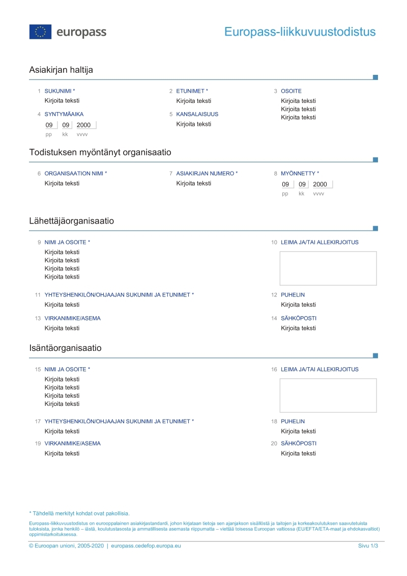 Liikkuvuustodistus