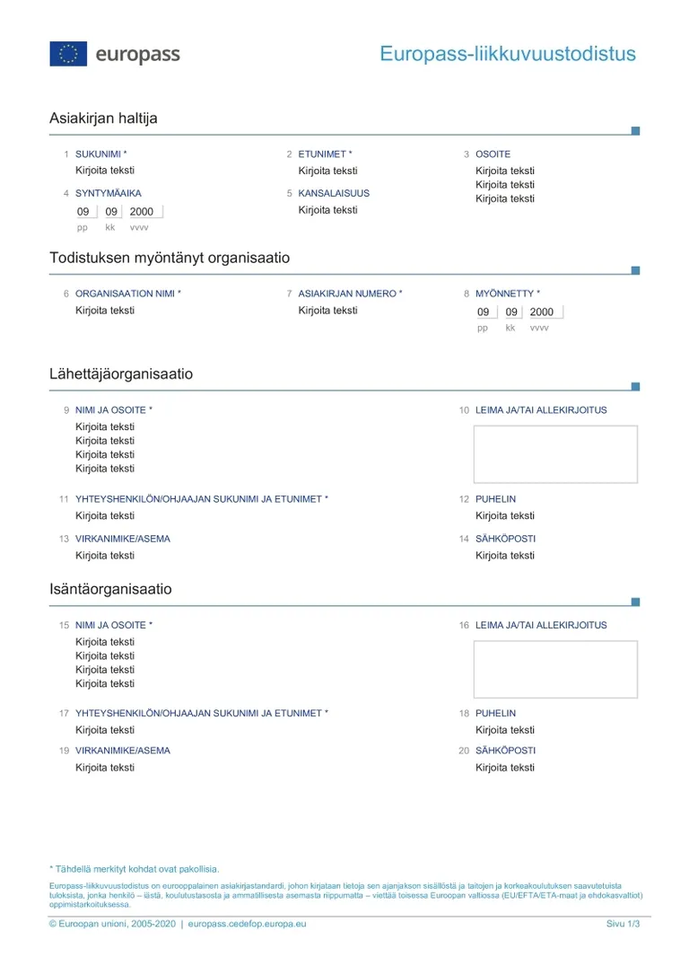 Liikkuvuustodistus