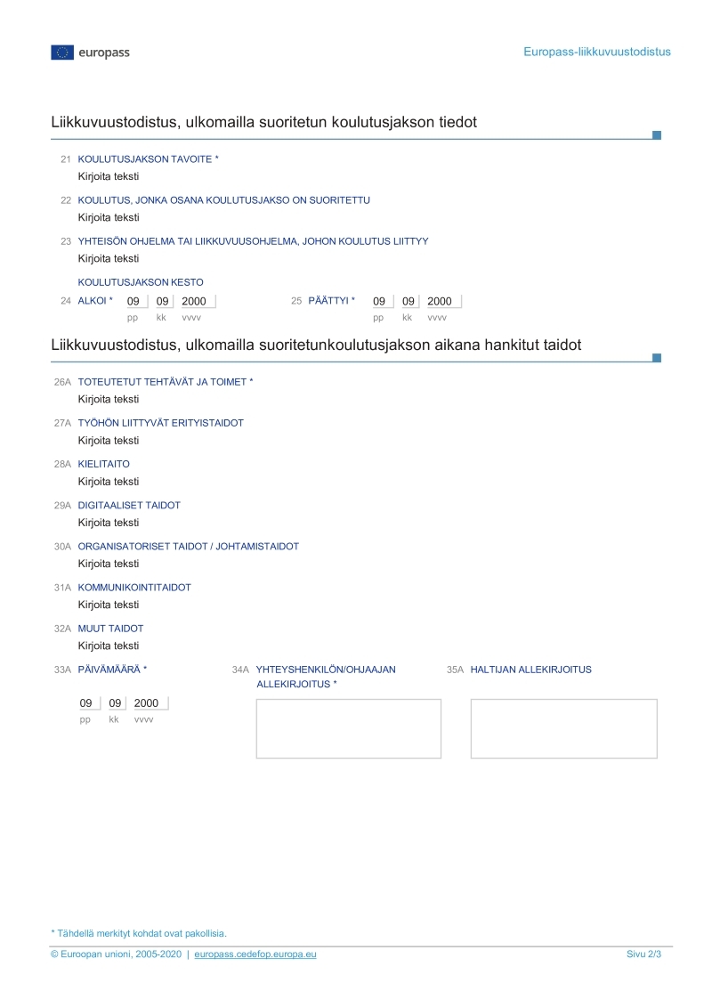 Liikkuvuustodistus