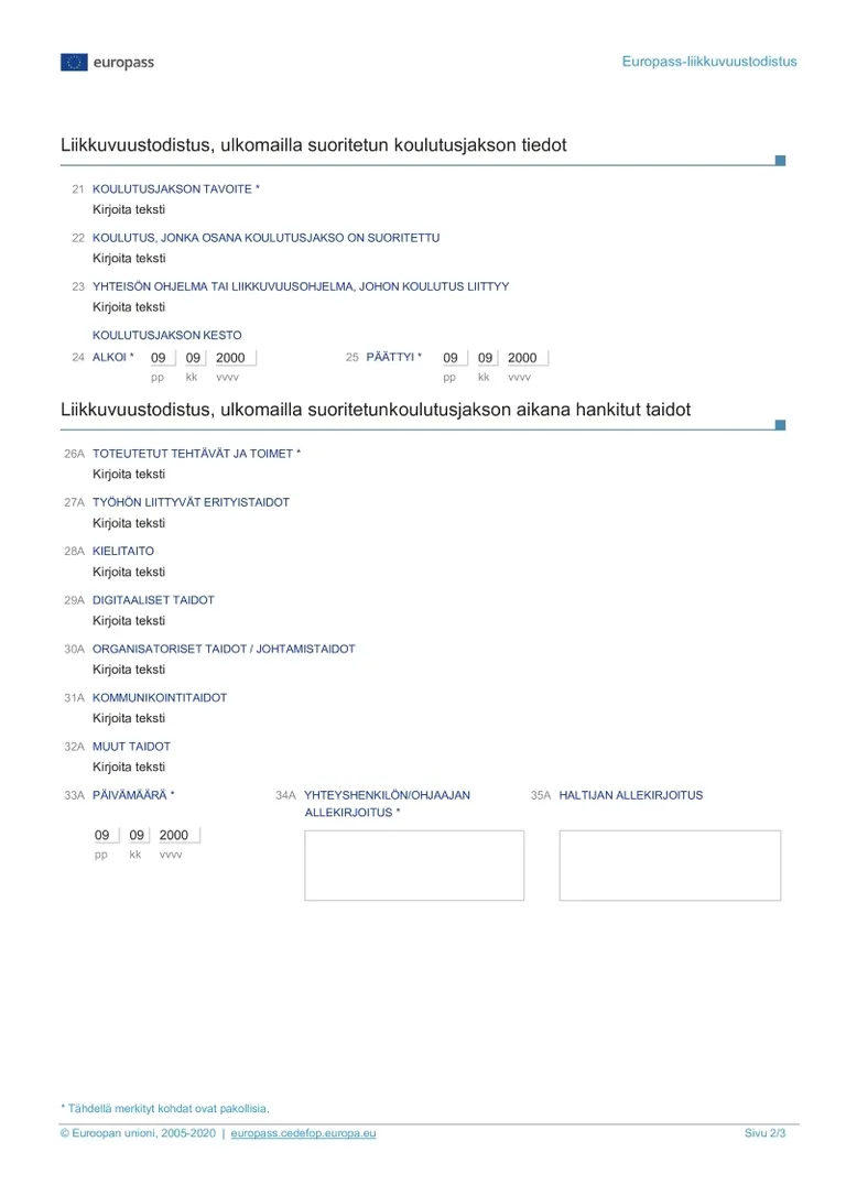 Liikkuvuustodistus