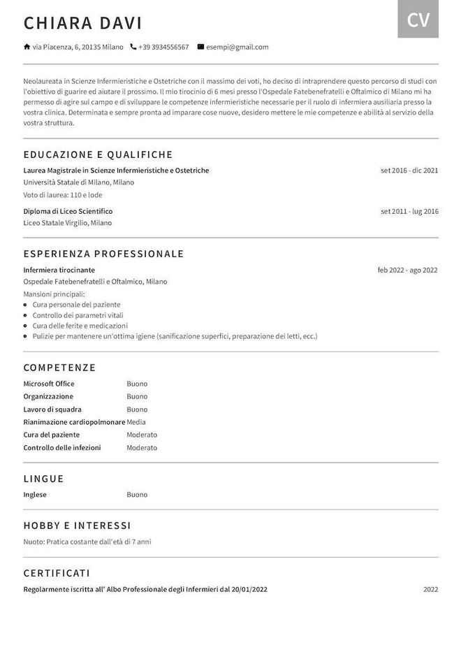 CV Servizio-Clienti