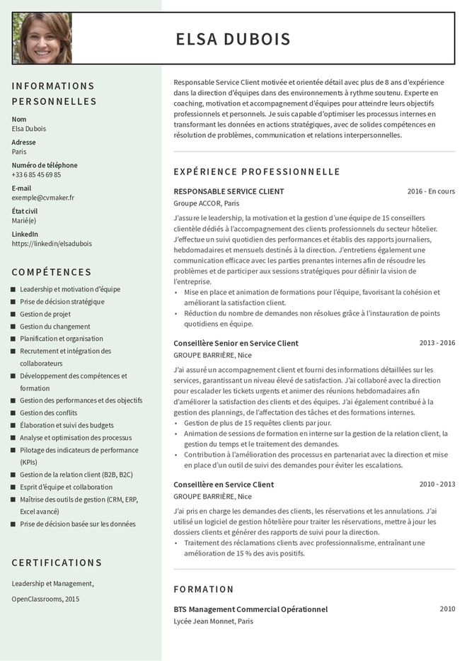 Modèles de CV pour manager