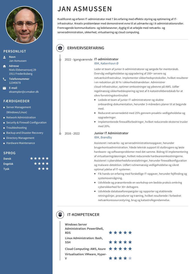 Eksempel på praktik CV
