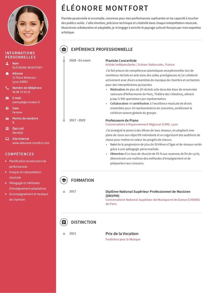 Modèles de CV Musicien