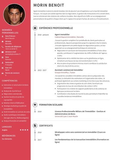 Modèles de CV Agent immobilier