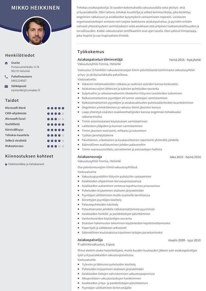 Exempel på CV