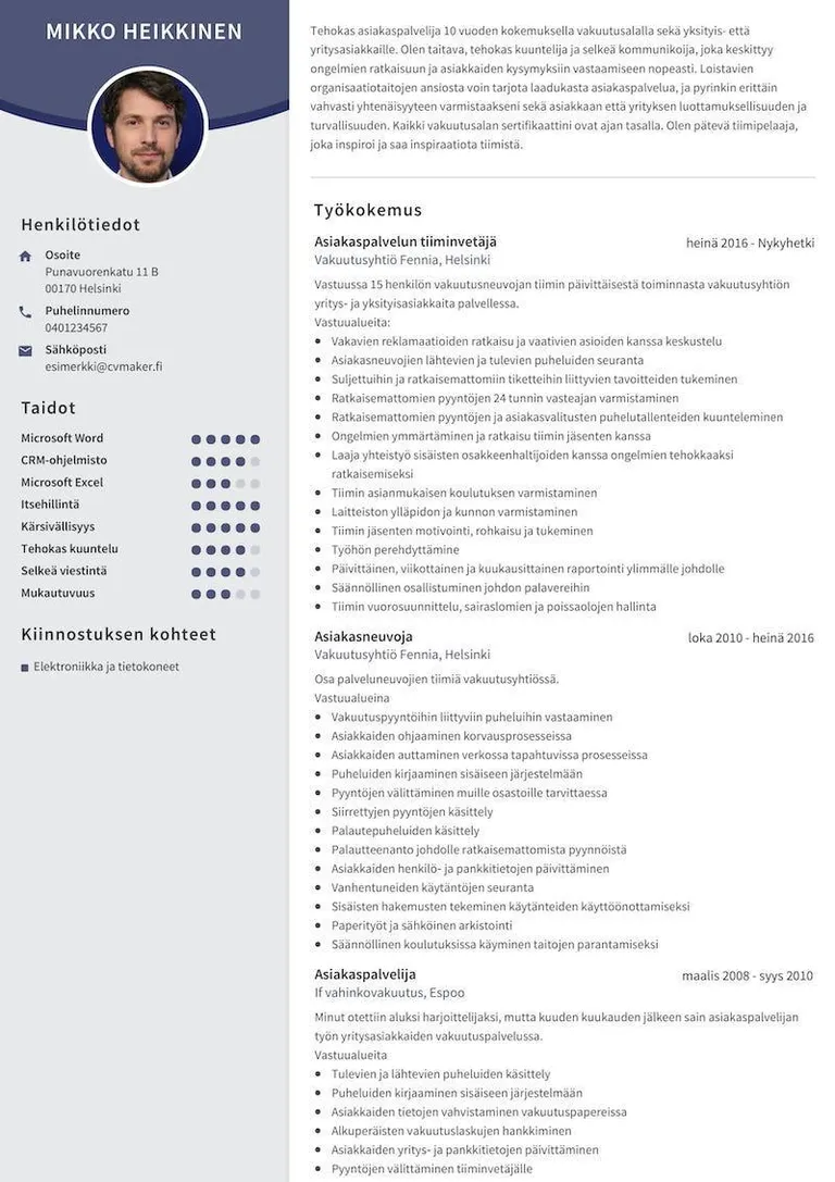 Exempel på CV