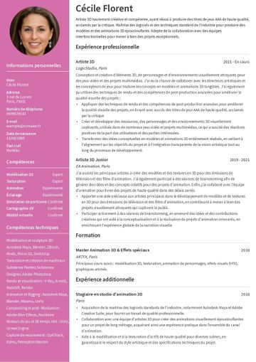CV artiste exemple