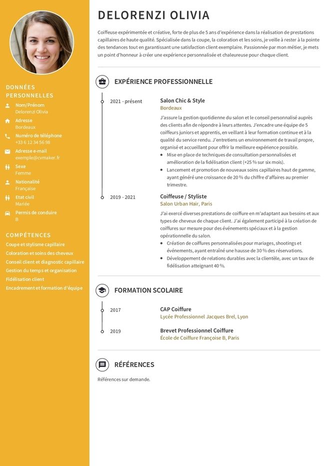 Modèles de CV Coiffeuse