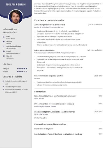 Modèles de CV Animateur
