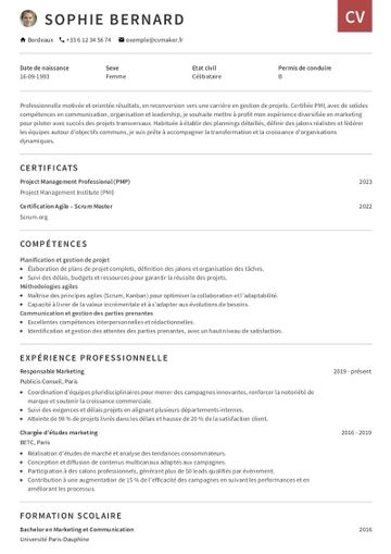 Modèles de CV pour reconversion professionnelle