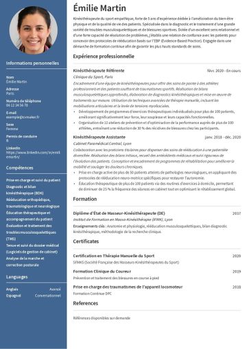Modèles de CV pour kinésithérapeute