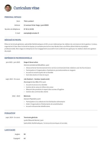 Modèles de CV Parcoursup
