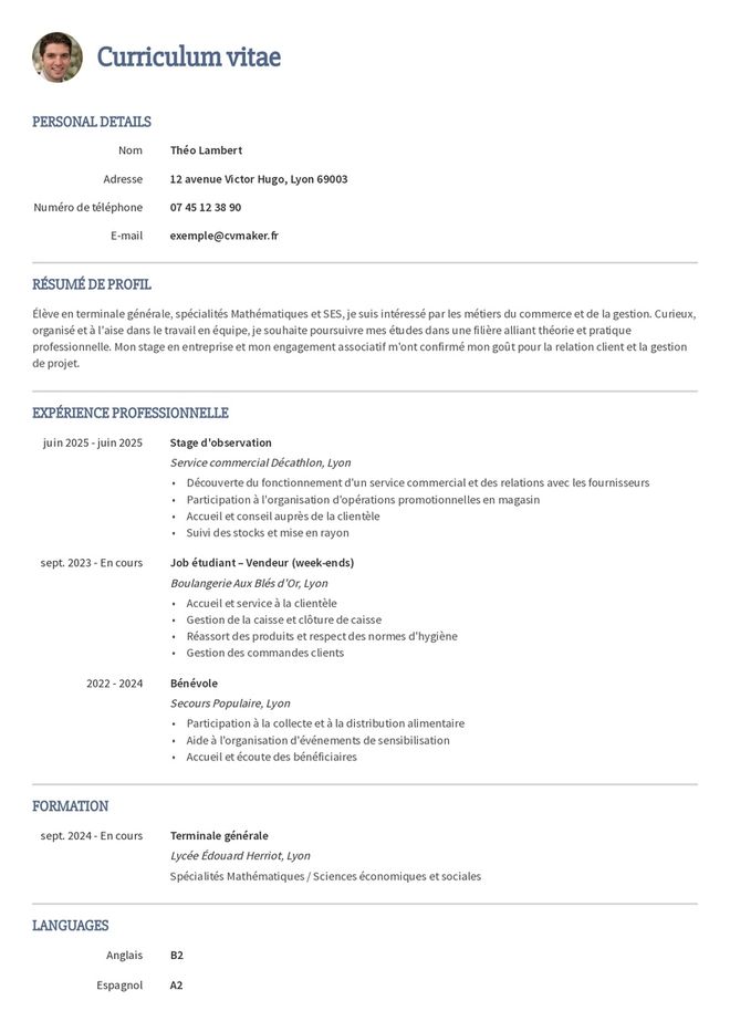 Modèles de CV Parcoursup