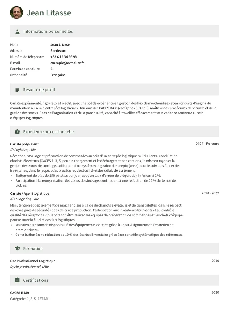 Modèles de CV Moderne