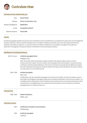 CV architecte exemple