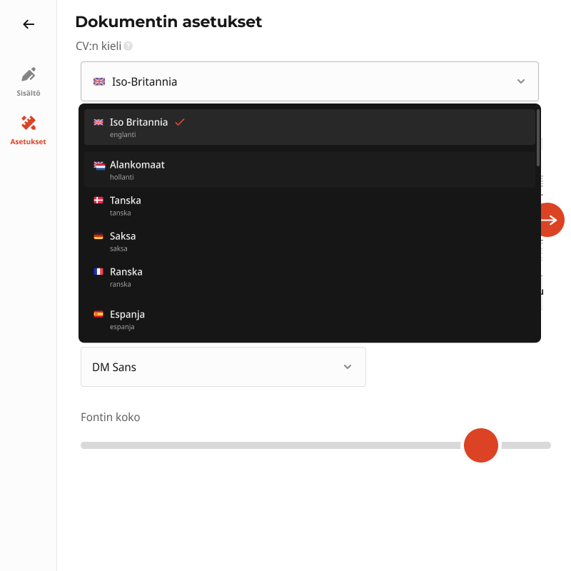 Käännä CV englanniksi CVmakerin avulla