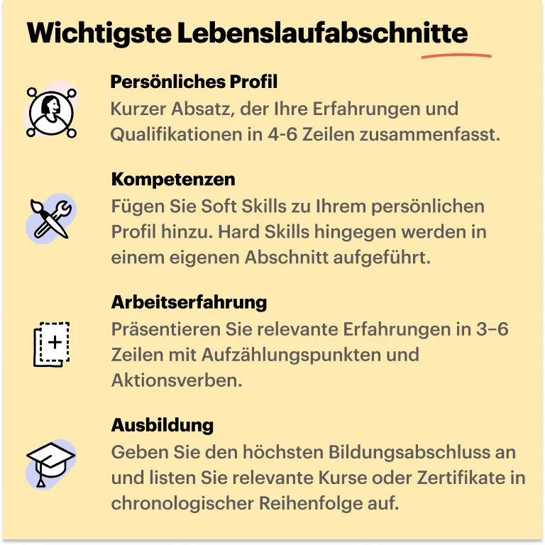 Lebenslauf für Führungskräfte Struktur