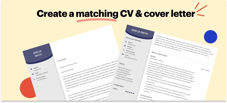 Must-have cover letter sections for a barista