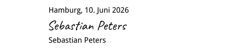 Unterschrift im anschreiben 5