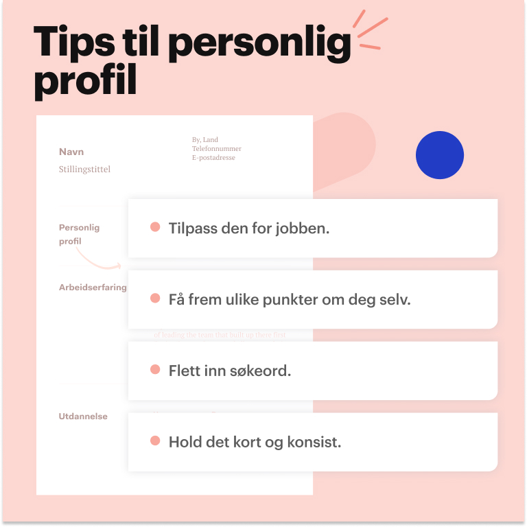 Tips til personlige detaljer på CV