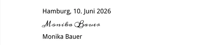 Unterschrift im anschreiben 2