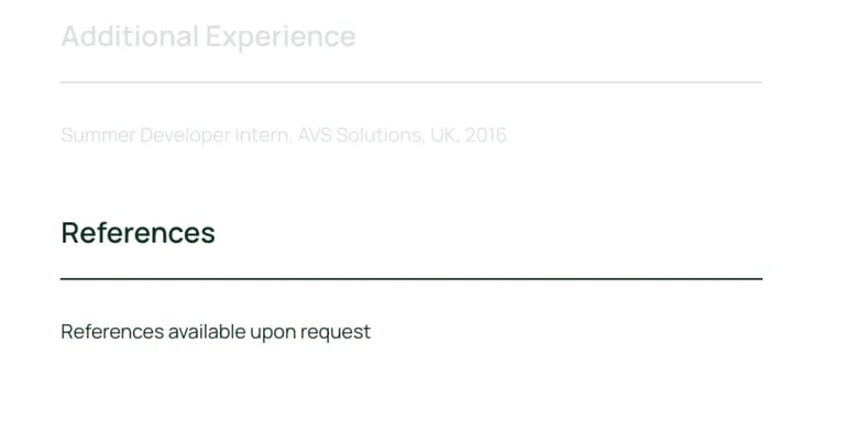 References on concierge CV