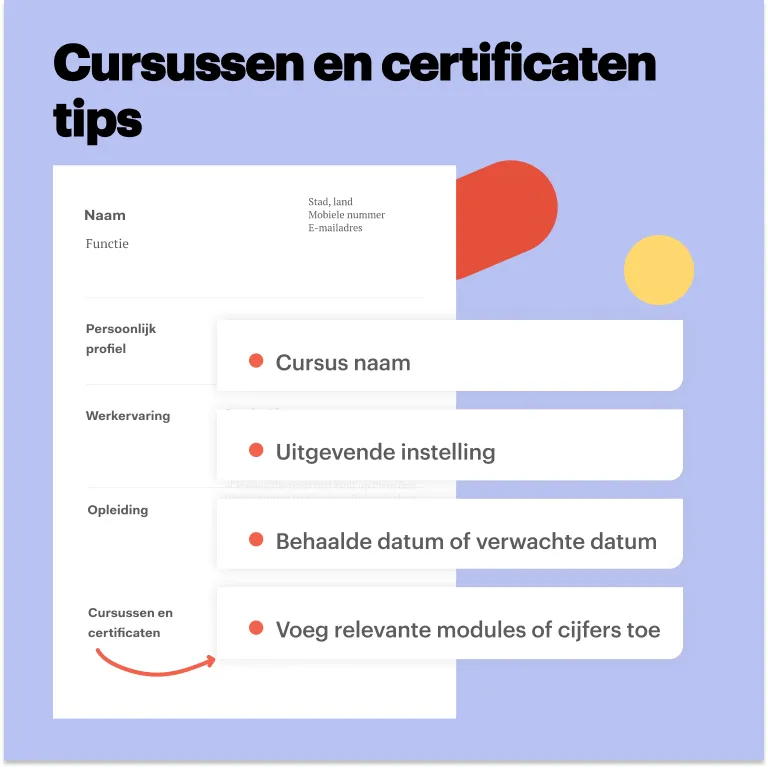 Cursussen en certificaten voor een financiële cv