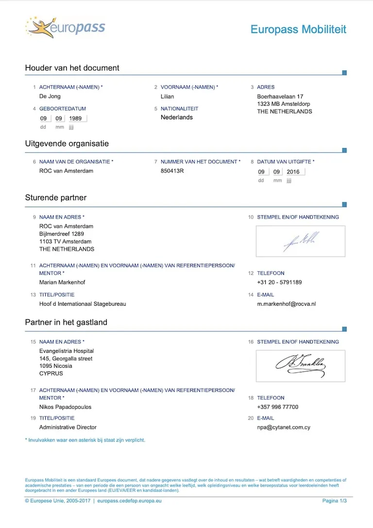 Europass mobiliteit