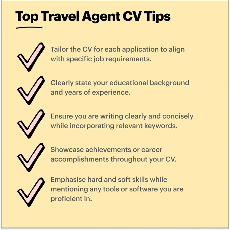 Travel Agent CV tips
