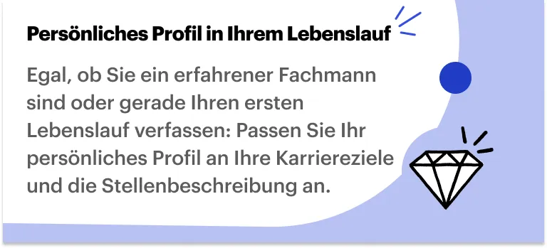 Persönliches Profil im Lebenslauf Kurzprofil