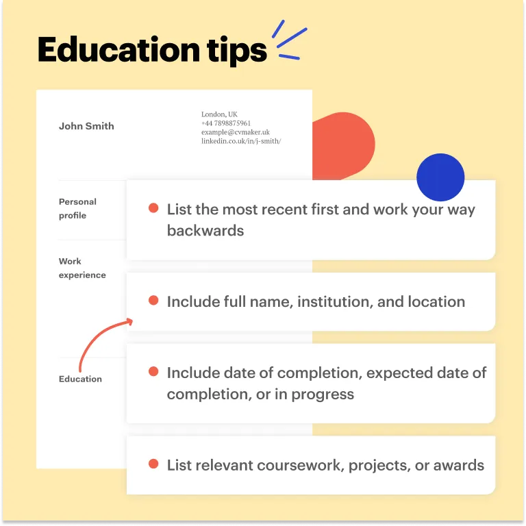 recruitment CV education tips
